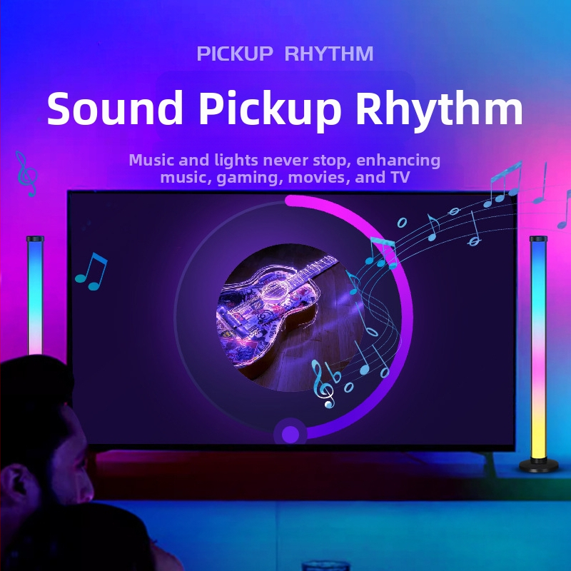 RGB galda atmosfēras gaisma ar skaņas reakcijas ritmu – USB barošana, lietotnes vadība, attālinātais vadības panelis, augstums regulējams