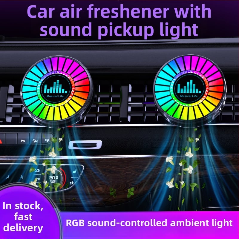 RGB LED λαμπτήρας εξαερισμού αυτοκινήτου με φωτισμό 3D ατμόσφαιρας, φωνητικό έλεγχο και αρωματοθεραπεία