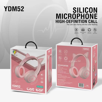 Ασύρματα ακουστικά με αυτιά γάτας για παιδιά — αναδιπλόμενα, φωτιζόμενα LED, over-ear, Bluetooth 5.1, εμβέλεια 10 μ, μπαταρία 4–8 h