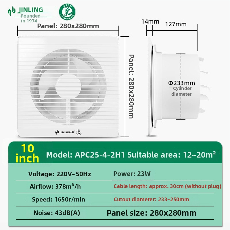 Golden Antelope Výfukový ventilátor – modely: apc20-3-2(h1), apc25-4-2h1; Zavesená inštalácia; 220V; 1000W; Energetická trieda I