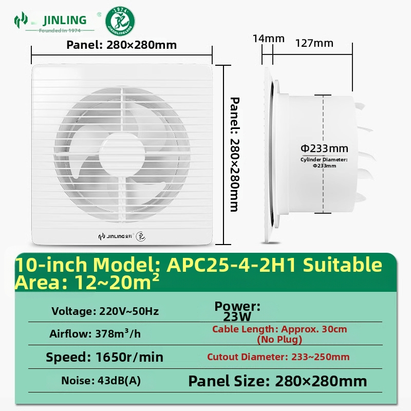 Golden Antelope Kivezető ventilátor – modellok: apc20-3-2(h1), apc25-4-2h1; Függőleges szerelés; 220V; 1000W; Első osztályú energiahatékonyság
