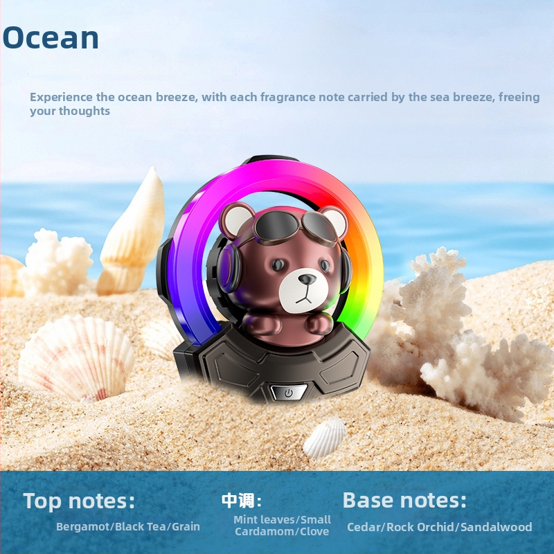 Carlox automobiļu aromatizētājs ar gaisa padeves klipu un atmosfēras gaismu – ziedu aromāts, Ambergris; 10–20 ml; iztvaikošanas laiks 61–90 dienas; derīguma termiņš 5 gadi