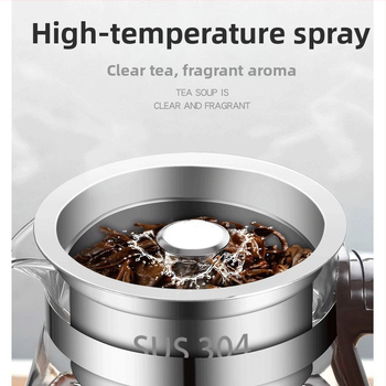 Arbatinukas iš aukštos borosilikato stiklo, talpa 4 L+, įtampa 380 V, galia virš 1000 W, vidinis bakas iš purpurinio smėlio