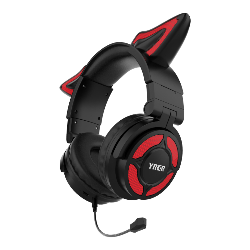 Bežične gaming slušalice s lisicama na ušima, preko glave, Bluetooth 5.3, domet 10 m, niska latencija za Esports, trajanje baterije >8 h, IPX3 vodootpornost