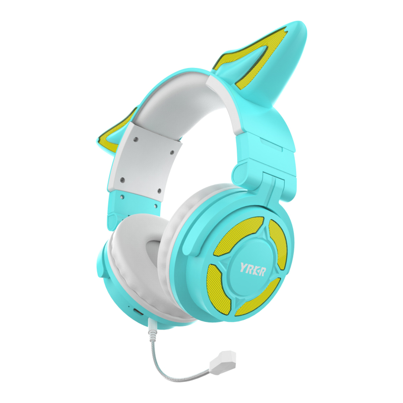 Bežične gaming slušalice s lisicama na ušima, preko glave, Bluetooth 5.3, domet 10 m, niska latencija za Esports, trajanje baterije >8 h, IPX3 vodootpornost