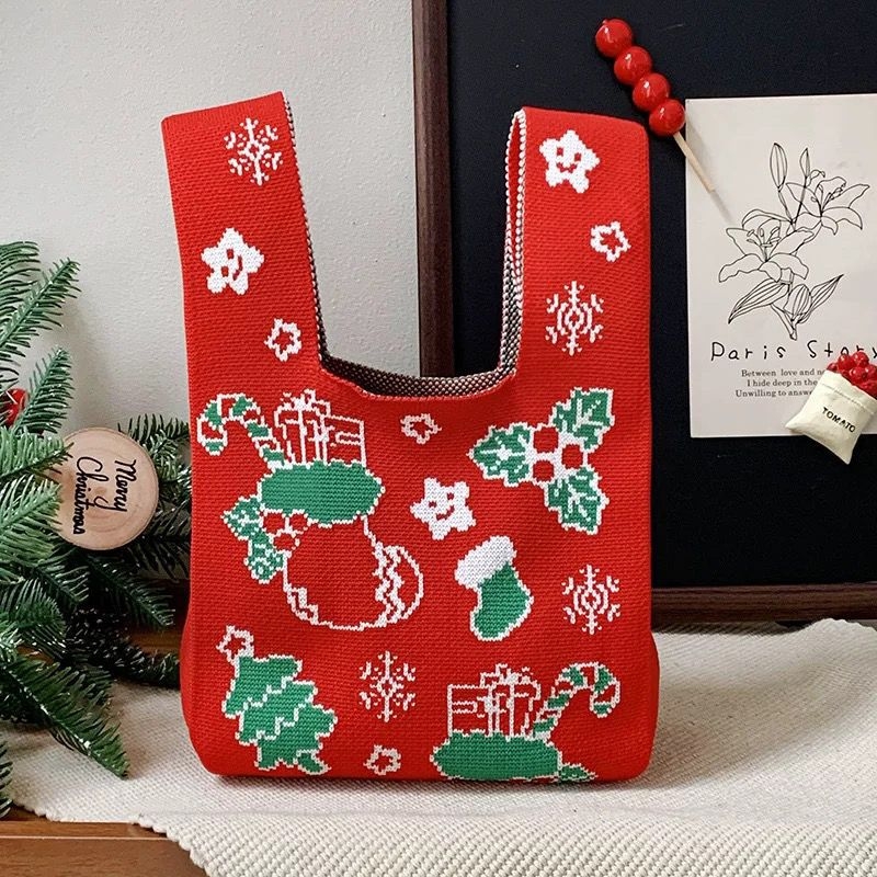 Binrui pletena crossbody torba, street fashion stil, poliester, vertikalni kvadratni oblik, džep za mobitel