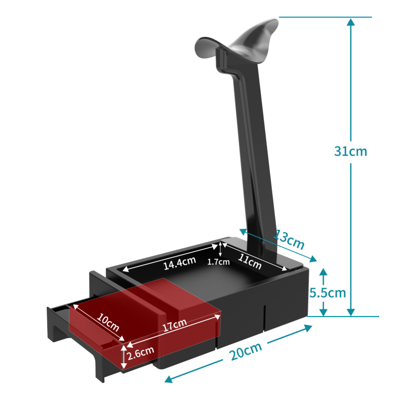 Suport de încărcare pentru căști - Universal, plastic ecologic, stocare pe birou, raft înălțat pentru monitor și laptop