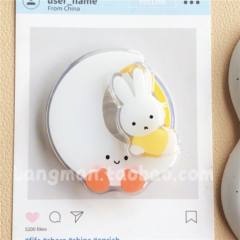 Nadstolni držač za telefon s veselim dizajnom Moon Miffy Rabbit — Tip: Nadstolni držač za telefon; Materijal: Plastika; Stil: Crtani