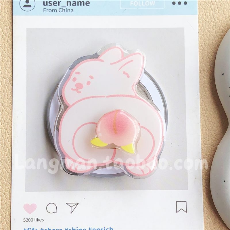 Nadstolni držač za telefon s veselim dizajnom Moon Miffy Rabbit — Tip: Nadstolni držač za telefon; Materijal: Plastika; Stil: Crtani