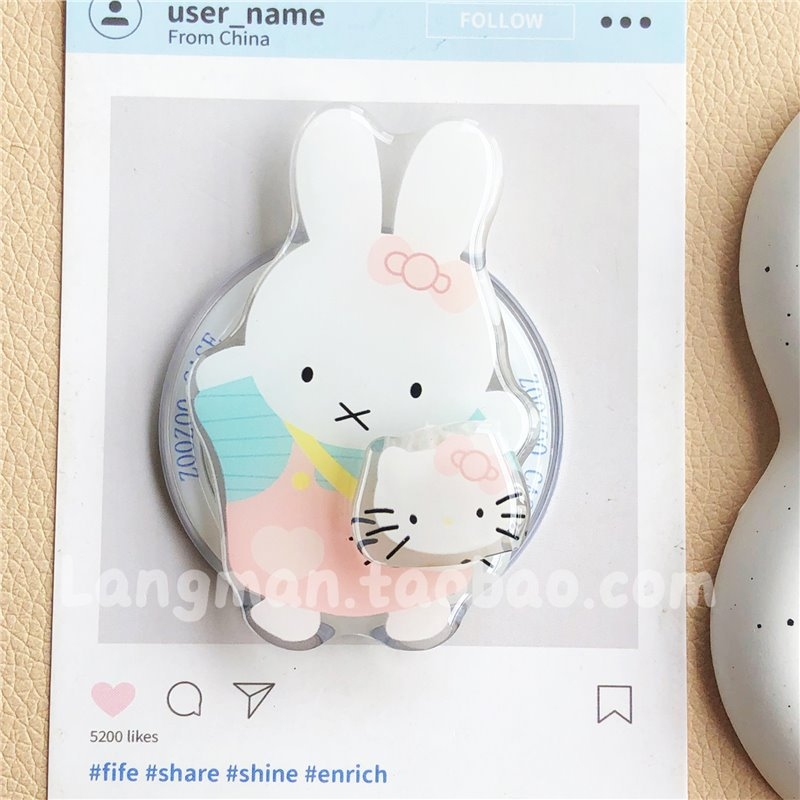 Nadstolni držač za telefon s veselim dizajnom Moon Miffy Rabbit — Tip: Nadstolni držač za telefon; Materijal: Plastika; Stil: Crtani