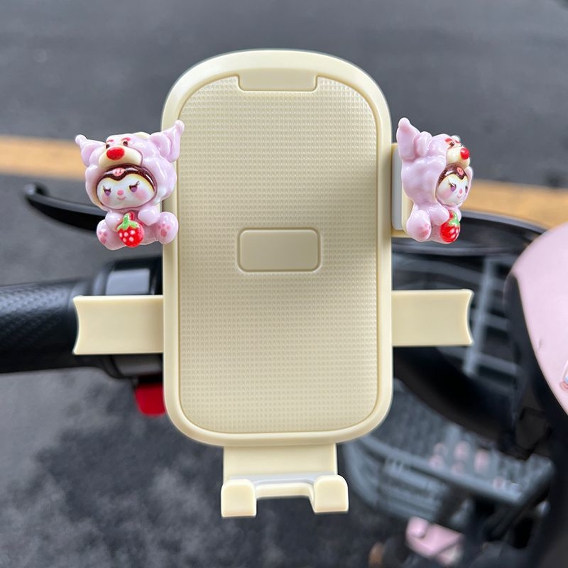 Držiak na telefón pre elektrické vozidlo s bezdrôtovým nabíjaním, plastový dizajn v cyberpunk štýle, motív jahody, proti nárazom a proti kývaniu