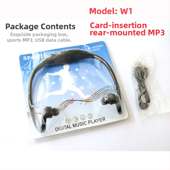 W1 MP3 prehrávač na hlavu s podporou TF karty, USB 2.0, 90 mAh batéria, 6-8 hodín výdrže, pre študentov