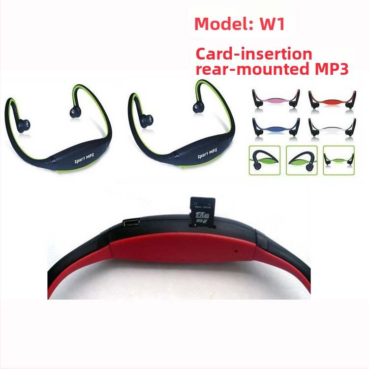 W1 MP3 prehrávač na hlavu s podporou TF karty, USB 2.0, 90 mAh batéria, 6-8 hodín výdrže, pre študentov