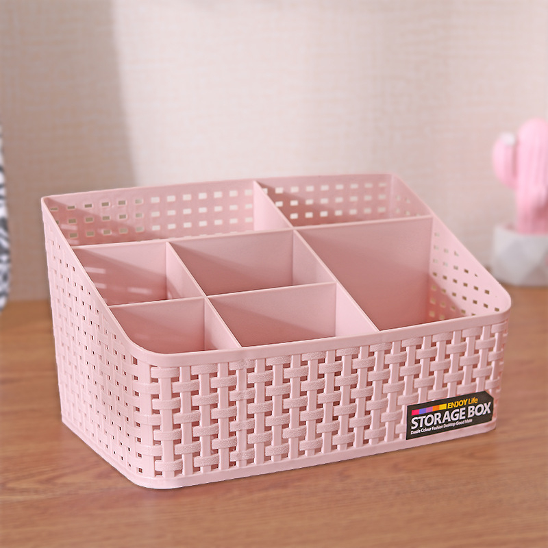 Stolni organizator za pohranu s imitacijom ratana, pregrade, PP plastika, kapacitet 2 litre