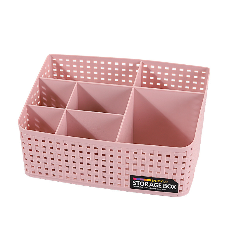 Stolni organizator za pohranu s imitacijom ratana, pregrade, PP plastika, kapacitet 2 litre