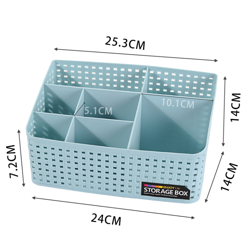 Stolni organizator za pohranu s imitacijom ratana, pregrade, PP plastika, kapacitet 2 litre