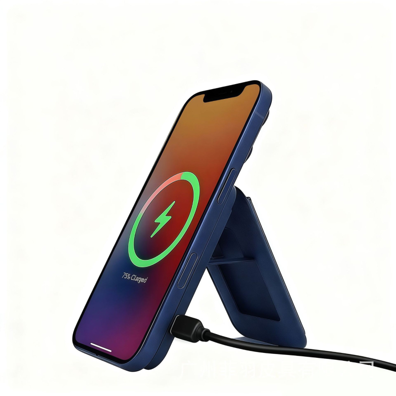 Bezdrôtový nabíjací stojan s magnetickým držiakom na karty, kompatibilný s iPhone 17/16/15, AirPods, Apple Watch a Samsung zariadenia; Qi bezdrôtové nabíjanie do 15W, výstup 3A, QC 3.0.