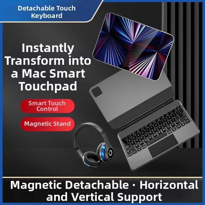 Puzdro s klávesnicou pre iPad s magnetickou oporou, odolné voči nárazom, podpora stojanu, odvádzanie tepla, proti otlačkom prstov