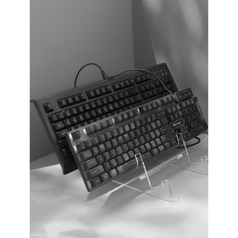 Дисплей рафт за клавиатури, прозрачно органично стъкло, за витрини и рафтове в мол.