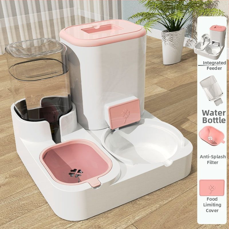 Automatické kŕmné zariadenie so zásobníkom vody a integrovanou misou pre mačky a psy — Napätie ≤36V — Výkon 2000W+ — Ochrana proti prehriatiu: Nie