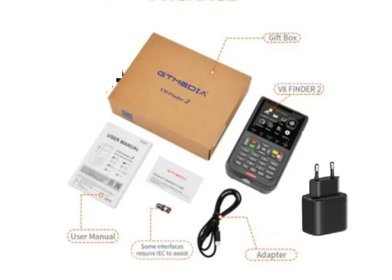 GTMEDIA V8 Finder 2 спътников търсач DVB-S/S2/S2X, 1920x1080, USB, 512MB RAM, двуядрен