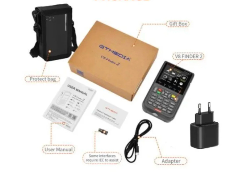 GTMEDIA V8 Finder 2 спътников търсач DVB-S/S2/S2X, 1920x1080, USB, 512MB RAM, двуядрен