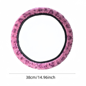 Κάλυμμα τιμονιού αυτοκινήτου με λεοπάρ σχέδιο, παχύ για τον χειμώνα, αντιολισθητικό, ζεστό, από τεχνητή γούνα, κατάλληλο για όλα τα μοντέλα