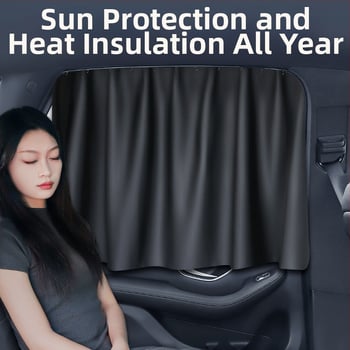 Автомобилен сенник с трек-тип система за задни странични прозорци, завеса за поверителност, висящ полиестерен непрозрачен екран