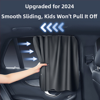 Автомобилен сенник с трек-тип система за задни странични прозорци, завеса за поверителност, висящ полиестерен непрозрачен екран