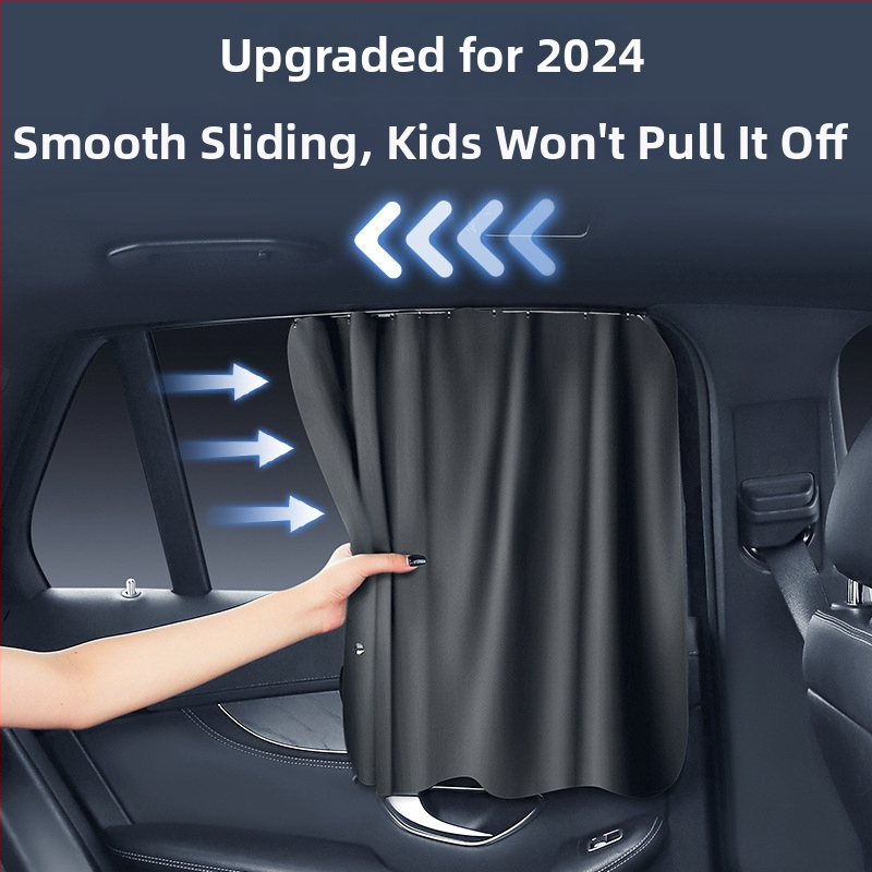 Автомобилен сенник с трек-тип система за задни странични прозорци, завеса за поверителност, висящ полиестерен непрозрачен екран