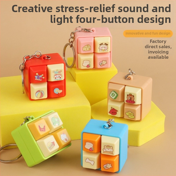 Kapibara motív klúčenka hračka s elektronickým štvorcovým tlačidovým klávesom, svietiaci plast, pre deti 4–6 rokov