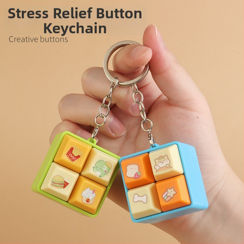 Kapibara motív klúčenka hračka s elektronickým štvorcovým tlačidovým klávesom, svietiaci plast, pre deti 4–6 rokov