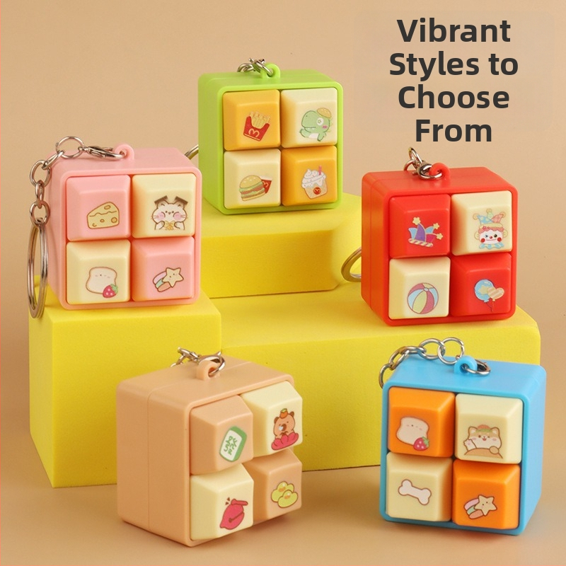 Kapibara motív klúčenka hračka s elektronickým štvorcovým tlačidovým klávesom, svietiaci plast, pre deti 4–6 rokov