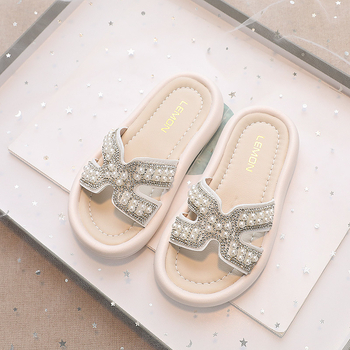 Sandale pentru fetițe, vară, partea superioară din bumbac respirabil, talpă din material compozit, talpă plată, potrivite pentru vârsta 4–6 ani.