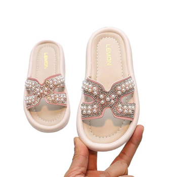 Sandale pentru fetițe, vară, partea superioară din bumbac respirabil, talpă din material compozit, talpă plată, potrivite pentru vârsta 4–6 ani.