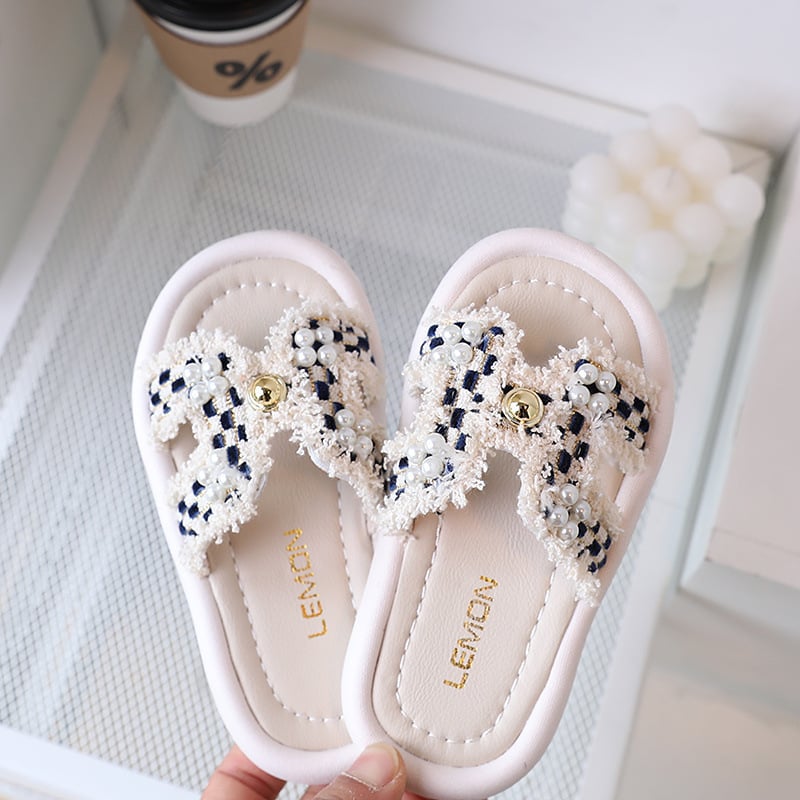 Sandale pentru fetițe, vară, partea superioară din bumbac respirabil, talpă din material compozit, talpă plată, potrivite pentru vârsta 4–6 ani.