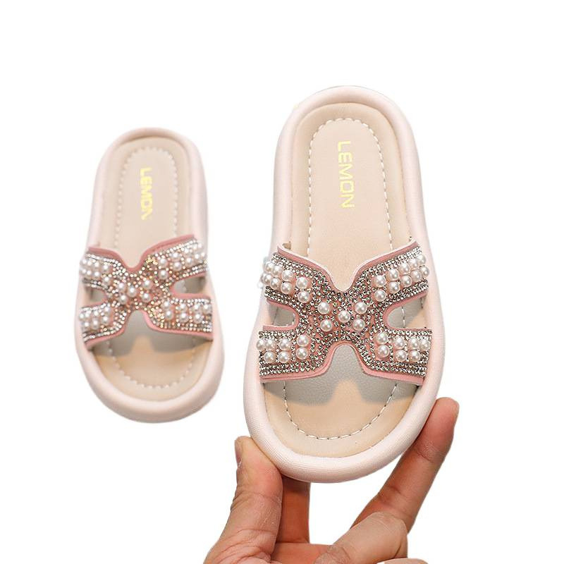 Sandale pentru fetițe, vară, partea superioară din bumbac respirabil, talpă din material compozit, talpă plată, potrivite pentru vârsta 4–6 ani.