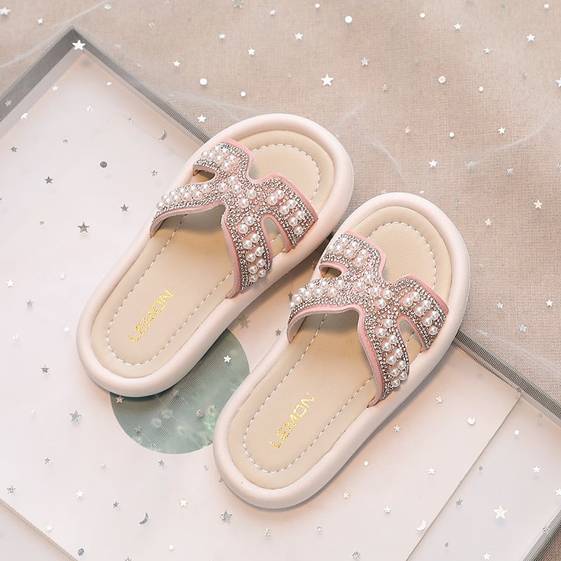 Sandale pentru fetițe, vară, partea superioară din bumbac respirabil, talpă din material compozit, talpă plată, potrivite pentru vârsta 4–6 ani.