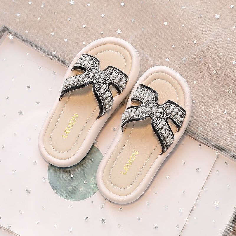 Sandale pentru fetițe, vară, partea superioară din bumbac respirabil, talpă din material compozit, talpă plată, potrivite pentru vârsta 4–6 ani.