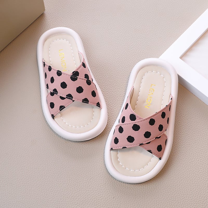 Sandale pentru fetițe, vară, partea superioară din bumbac respirabil, talpă din material compozit, talpă plată, potrivite pentru vârsta 4–6 ani.