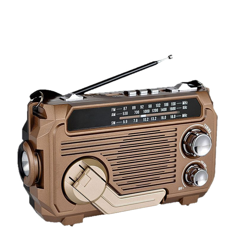 Radio s ručnim pogonom, višepojasni radio, Bluetooth 5.0, MP3 reprodukcija s utorom za karticu, ugrađena baterija