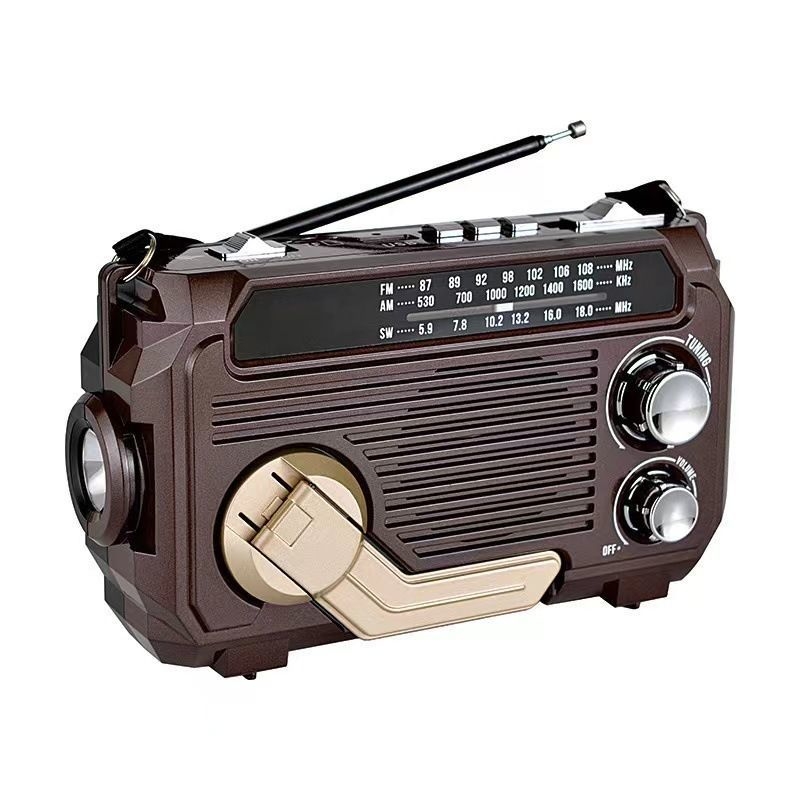Radio s ručnim pogonom, višepojasni radio, Bluetooth 5.0, MP3 reprodukcija s utorom za karticu, ugrađena baterija