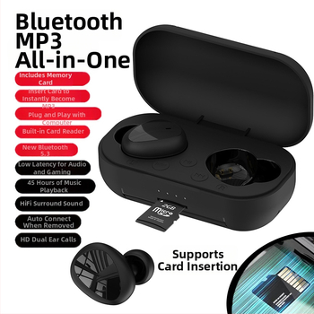 Bluetooth MP3 všetko-v-jednom slúchadlo s slotom na kartu, in-ear, unisex, nový model na mieru