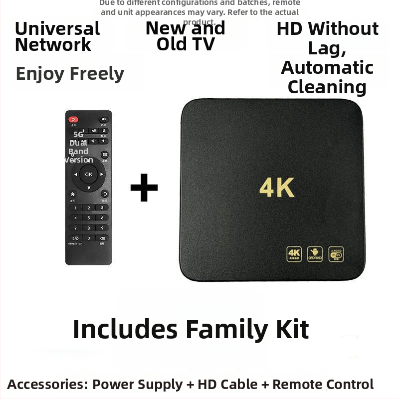 Sieťové televízne set-top box (4K výstup, 2 GB RAM, Wi‑Fi, Ethernet, HDMI)