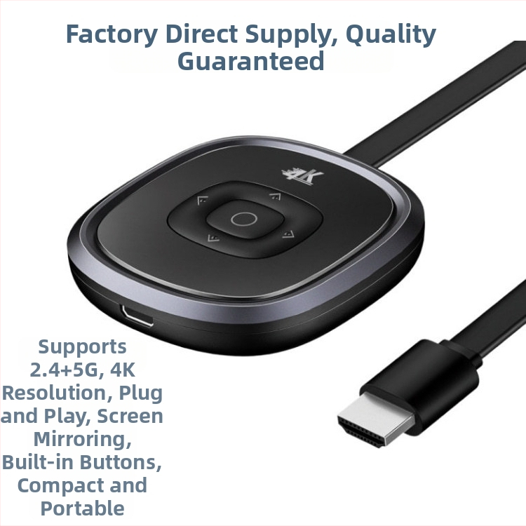 G22 bezvadu ekrāna koplietošanas ierīce mobilajiem telefoniem, 4K izšķirtspēja, divkodolu procesors, 2.4G/5G bezvadu savienojums, HDMI