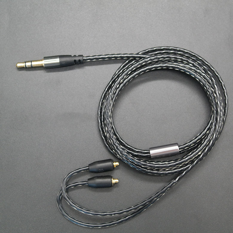 Odvojivi MMCX kabel za slušalice s uvijenom MP3 linijom, kompatibilan sa Shure SE315/535/846/UE900, bakreno uvijeno jezgro, oksidirajući bakar vodič, ROHS kompatibilan