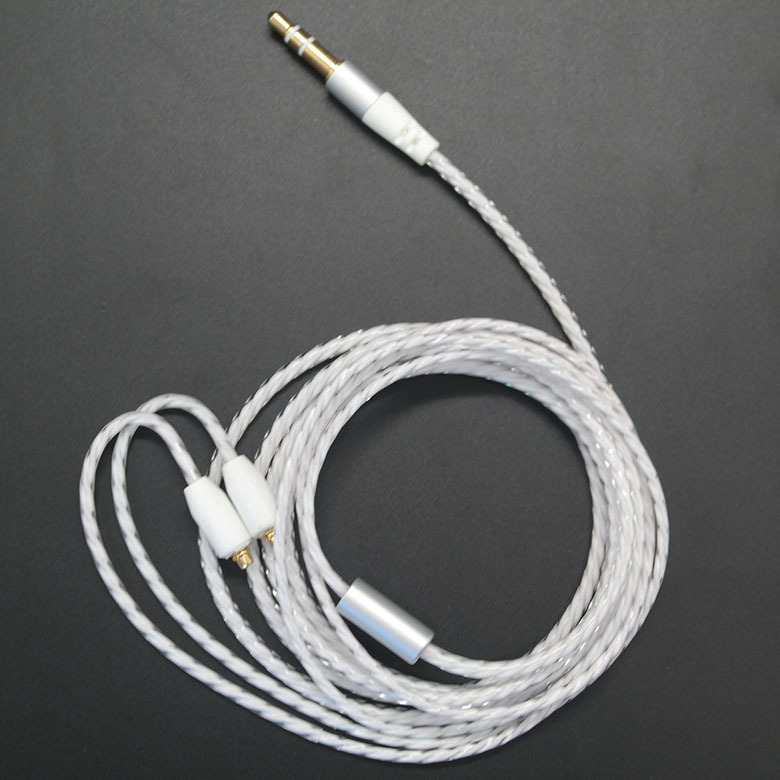 Odvojivi MMCX kabel za slušalice s uvijenom MP3 linijom, kompatibilan sa Shure SE315/535/846/UE900, bakreno uvijeno jezgro, oksidirajući bakar vodič, ROHS kompatibilan