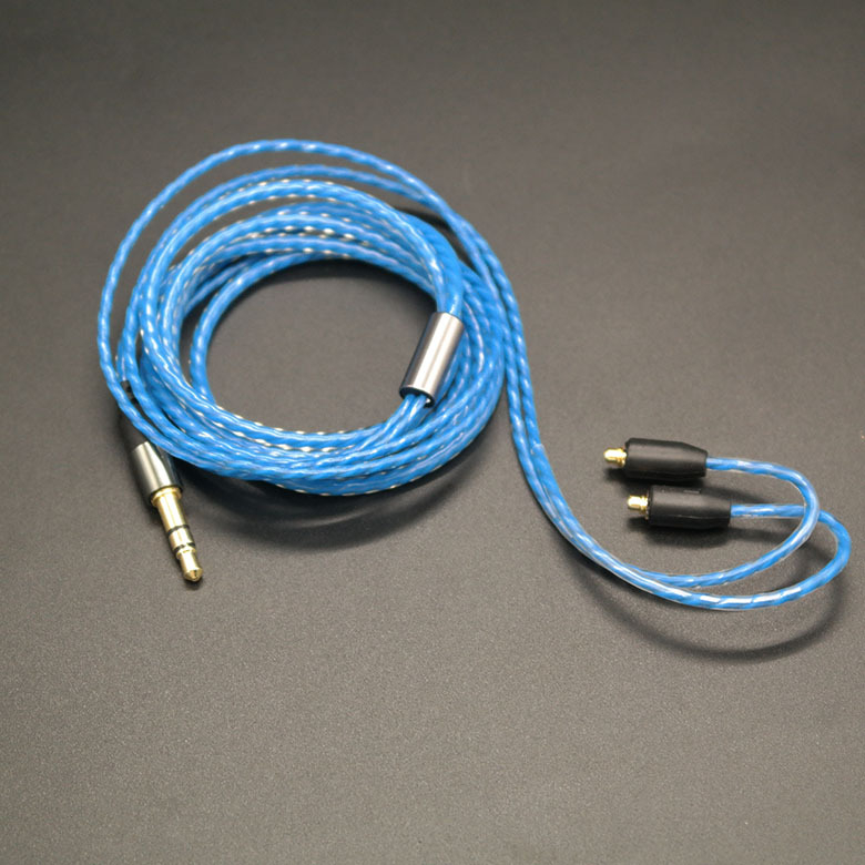 Odvojivi MMCX kabel za slušalice s uvijenom MP3 linijom, kompatibilan sa Shure SE315/535/846/UE900, bakreno uvijeno jezgro, oksidirajući bakar vodič, ROHS kompatibilan