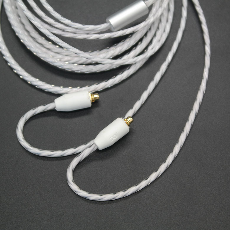 Odvojivi MMCX kabel za slušalice s uvijenom MP3 linijom, kompatibilan sa Shure SE315/535/846/UE900, bakreno uvijeno jezgro, oksidirajući bakar vodič, ROHS kompatibilan