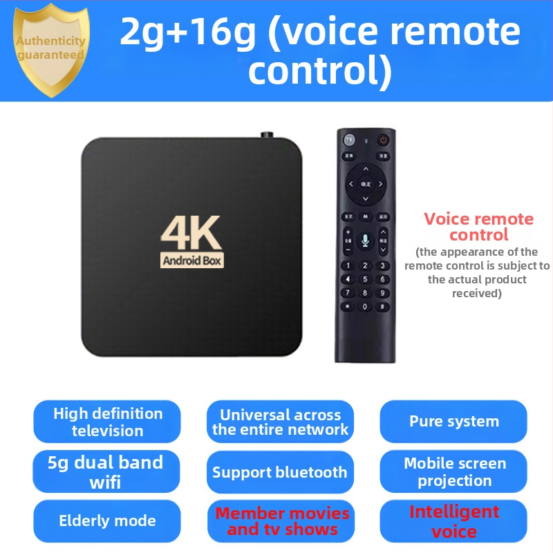 4K set-top box s Wi-Fi a Bluetooth diaľkovým ovládaním, 4 GB RAM, 32 GB úložiska, 3840x2160 výstup